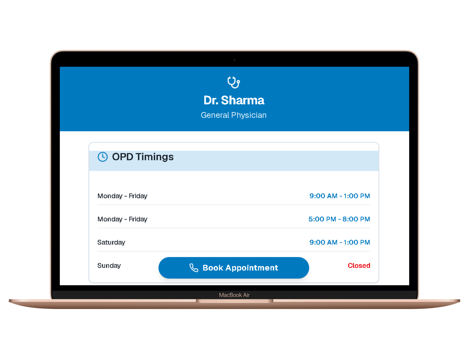 Clinic Website Screenshot