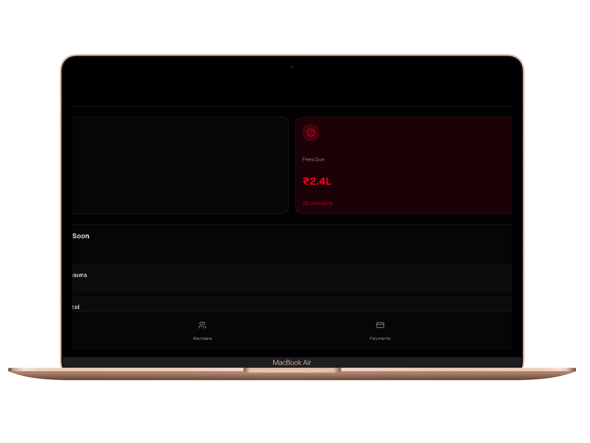 Gym Dashboard Screenshot
